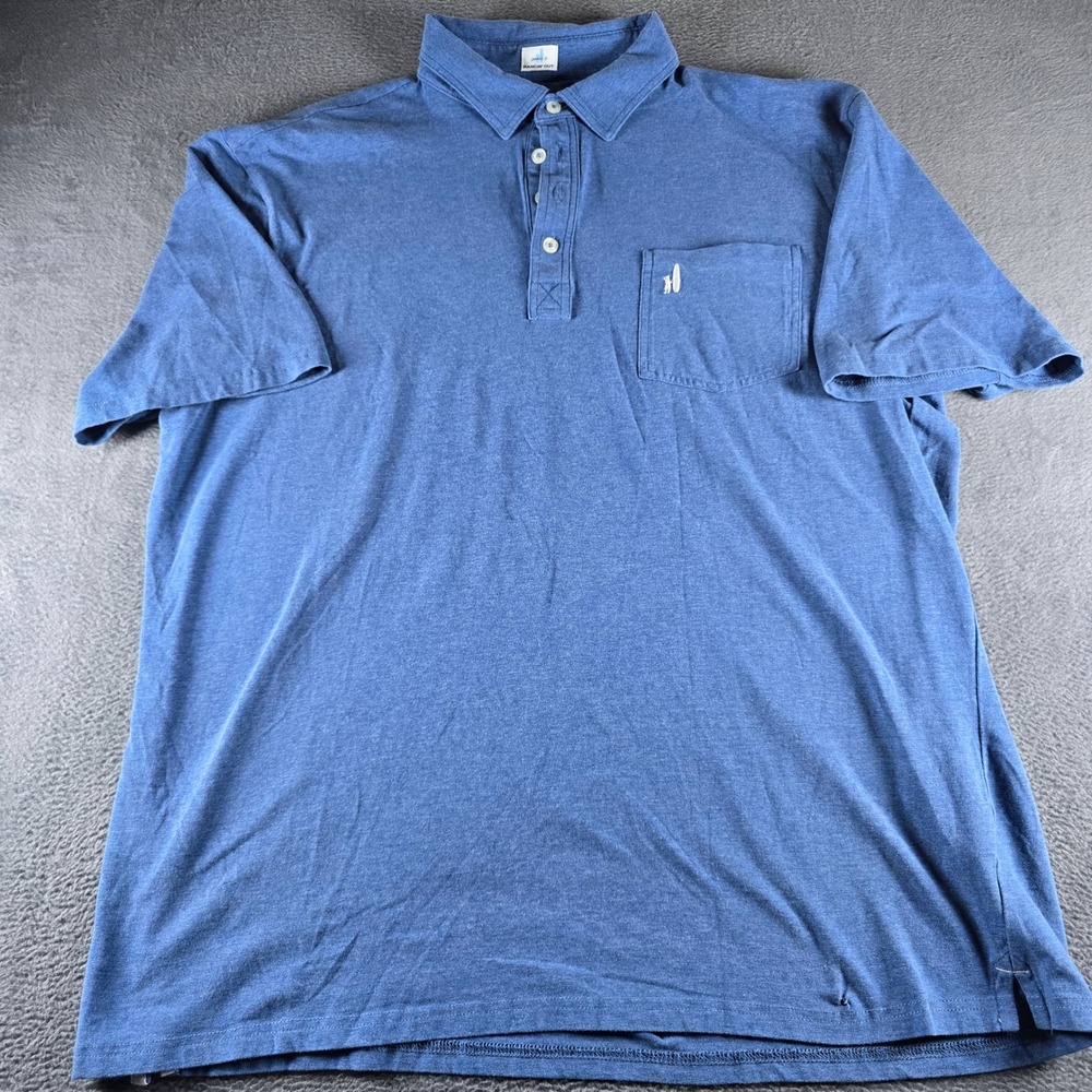 Johnnie-O Hangin Out Mens XL Blue Heathered Short Sleeve Pocket Polo Shirt